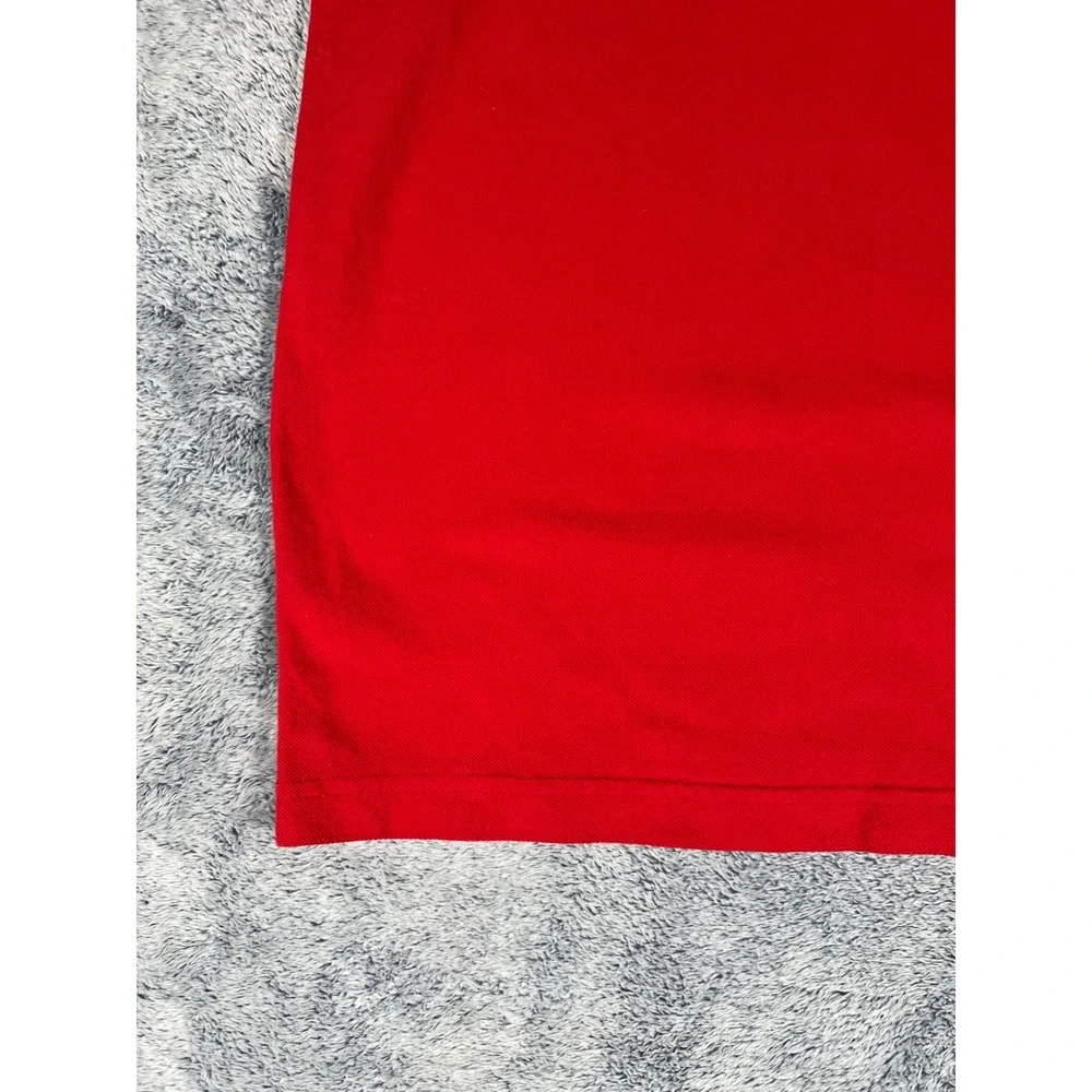 RC Mens Red England Soccer League‎ Embroidered Patch Polo Shirt Large